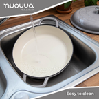 Grey Shallow Cast Iron Dutch Oven Casserole Pot - 3.9L - 30cm by Nuovva