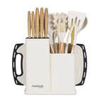 17pcs Kitchen Utensil & Knife Set with Block & Chopping Board (Multiple Colours) - By Nuovva