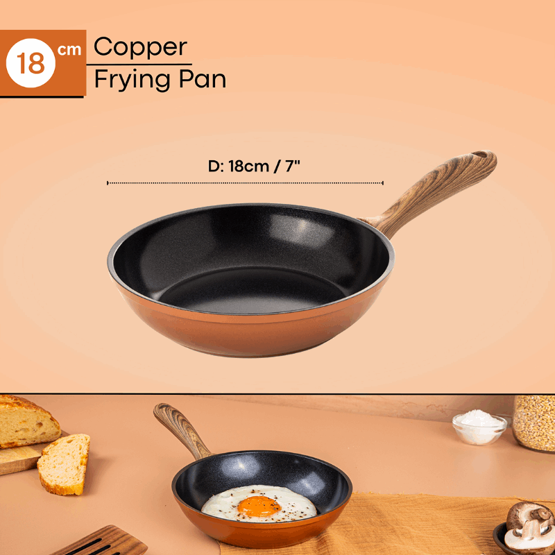 Copper Induction Non-Stick Frying Pan - 18cm, by Nuovva