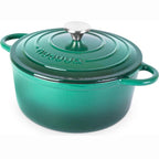 Dark Green Cast Iron Dutch Oven Casserole Pot - 22cm - 2.9L