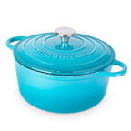Cast Iron Dutch Oven with Lid, Casserole Pot - 24cm - 4.7L (Multiple Colours)