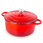 Cast Iron Dutch Oven with Lid, Casserole Pot - 24cm - 4.7L (Multiple Colours)