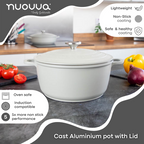 Aluminium Casserole Pot with Lid - 4L - 24cm, (Multiple Colours) by Nuovva