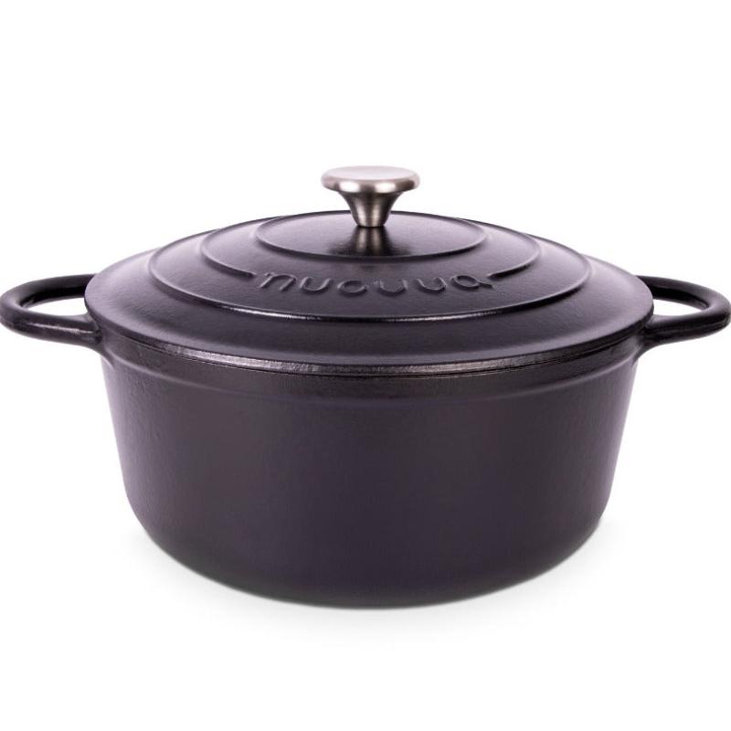 Black Enamelled Cast Iron Casserole Pot - 28cm - 6L