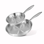 2pcs Stainless Steel Frying Pan Set – 20cm & 28cm, Induction Compatible – By Nuovva