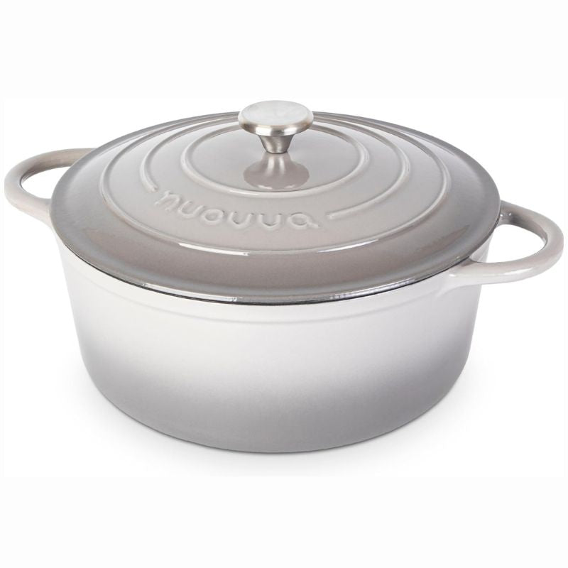 Grey Enemalled Cast Iron Dutch Oven, Casserole Pot - 30cm - 6.9L