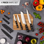 High Carbon Stainless Steel Kitchen Knife Set with Sharpener