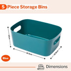 5-Piece Storage Basket Set with Handles (multiple colors)  by Stackzy