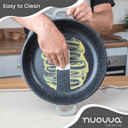Grey Aluminium Shallow Casserole Pan with Lid - 28cm - 3.9L, by Nuovva