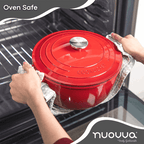 Red Aluminium Casserole Pot with Lid - 4L - 24cm, by Nuovva