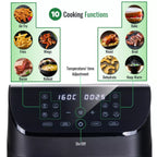 Air Fryer Oven Dual Compartments With 10 Preset Functions – 6.5L, 1500W by Nuovva