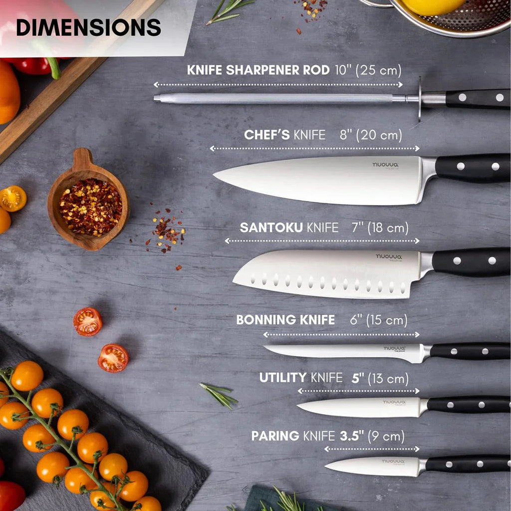 High Carbon Stainless Steel Kitchen Knife Set with Sharpener