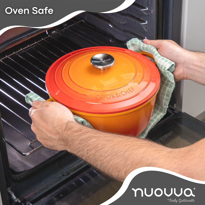 Aluminium Casserole Pot with Lid - 4L - 24cm, (Multiple Colours) by Nuovva