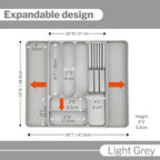 Light Grey Expandable Cutlery Drawer Organiser Divider, by Nuovva