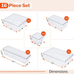 Clear Drawer Organiser Set (Multiple Quantities)  12, 16, 21 & 25 pcs, by Stackzy