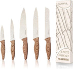 Granite Non-Stick Kitchen Knife Set 5pcs - Multiple Colours, by Nuovva