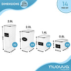Airtight Kitchen Food Storage Containers, Multiple Sizes (Sets of 8, 14, 20, 36) by Nuovva