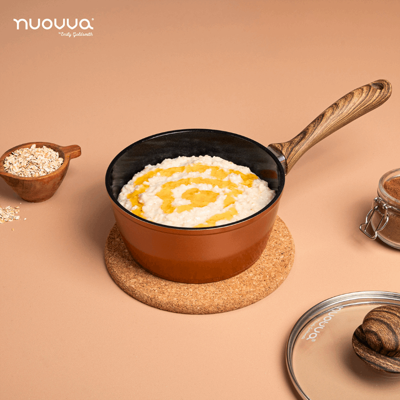 Copper Non-Stick Saucepan with Lid - 18cm, by Nuovva