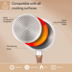 Cream Granite Non-Stick Saucepan with Lid - 16cm, by Nuovva