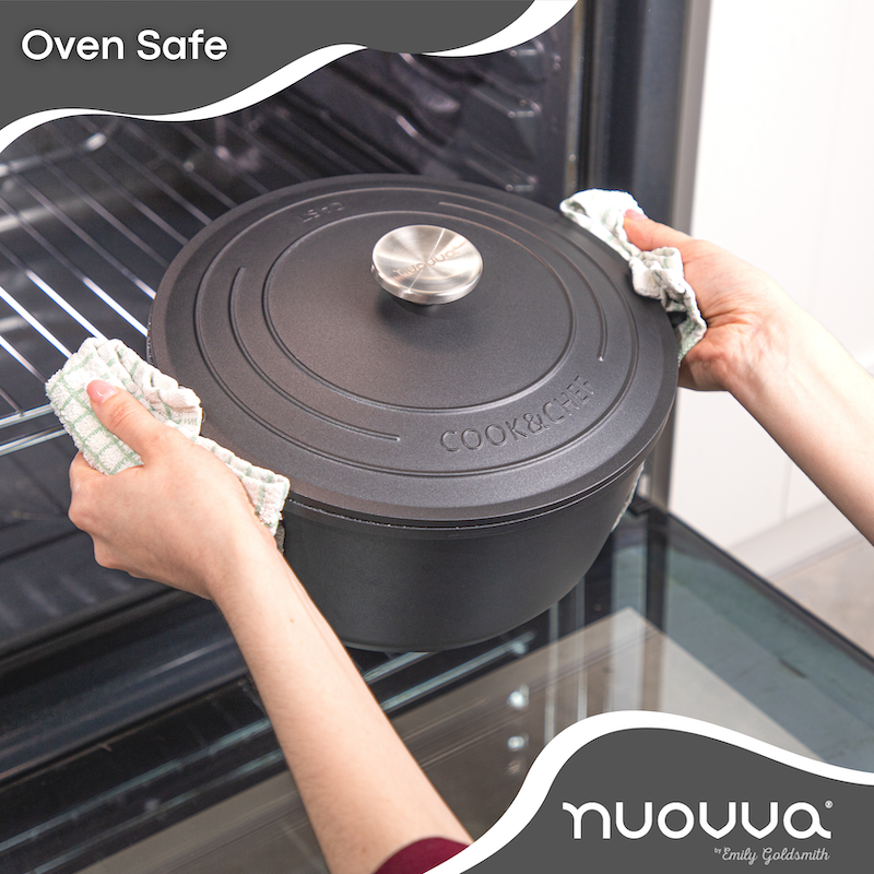 Aluminium Casserole Pot with Lid - 4L - 24cm, (Multiple Colours) by Nuovva