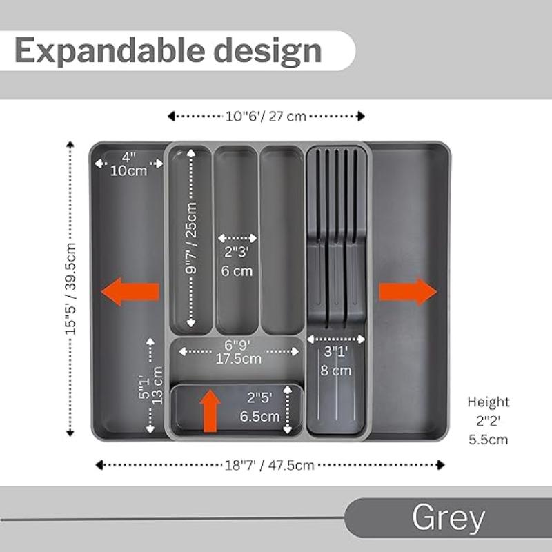 Expandable Cutlery Drawer Organiser Divider (Multiple Colours), by Nuovva