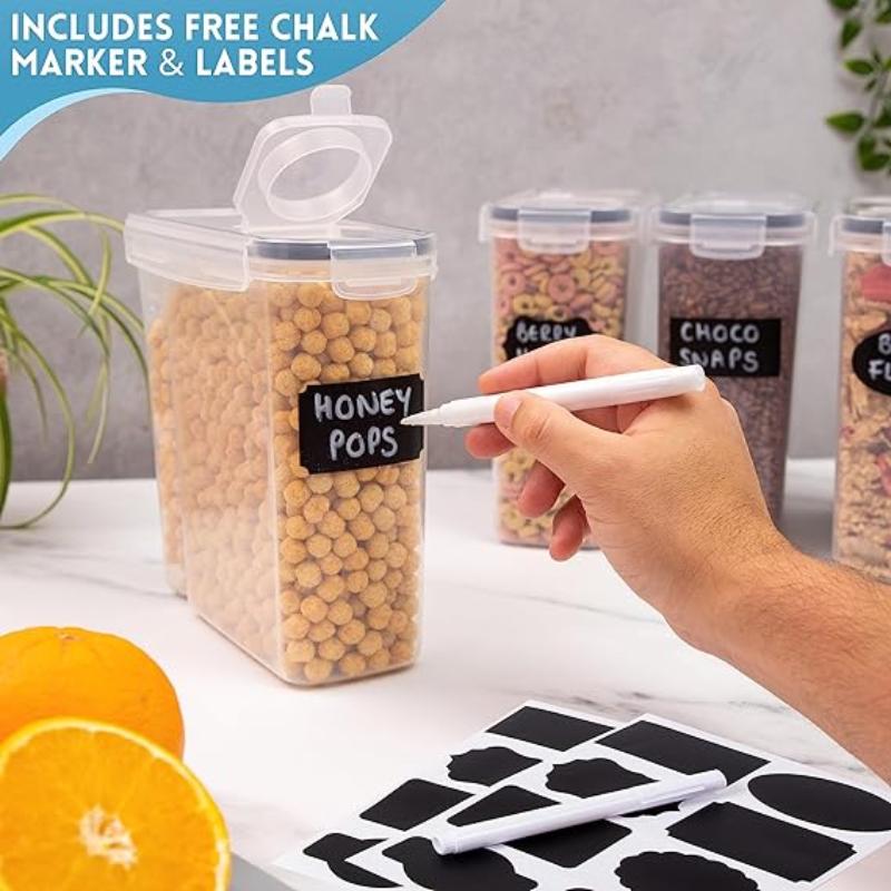 Airtight BPA-Free Cereal Food Storage Containers – 2.5L (Sets of 2,3,4,6 & 8) by Nuovva