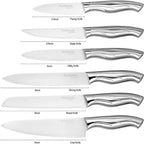 Stainless Steel Knife Set with Hardwood Block (Multiple Quantities: 5pcs, 14pcs), by Nuovva
