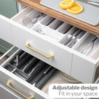 White Expandable Cutlery Drawer Organiser Divider, by Nuovva
