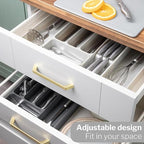 Light Grey Expandable Cutlery Drawer Organiser Divider, by Nuovva