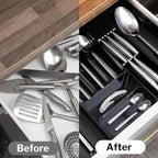 Black Expandable Cutlery Drawer Organiser  Divider, by Nuovva