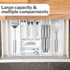 Black Expandable Cutlery Drawer Organiser  Divider, by Nuovva