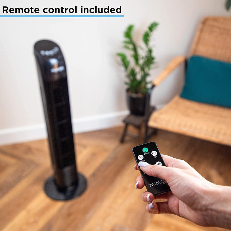 Electric Oscillating Tower Fan - 33 Inches (Black/White)