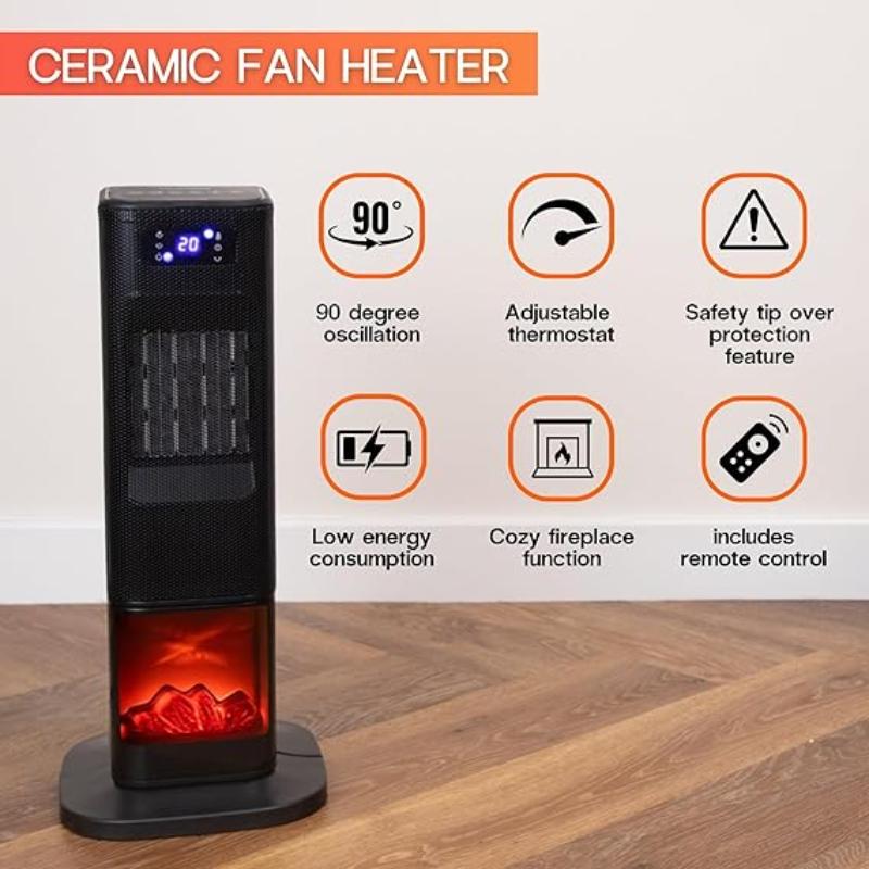 Energy Efficient Electric Heater with  Fireplace Display
