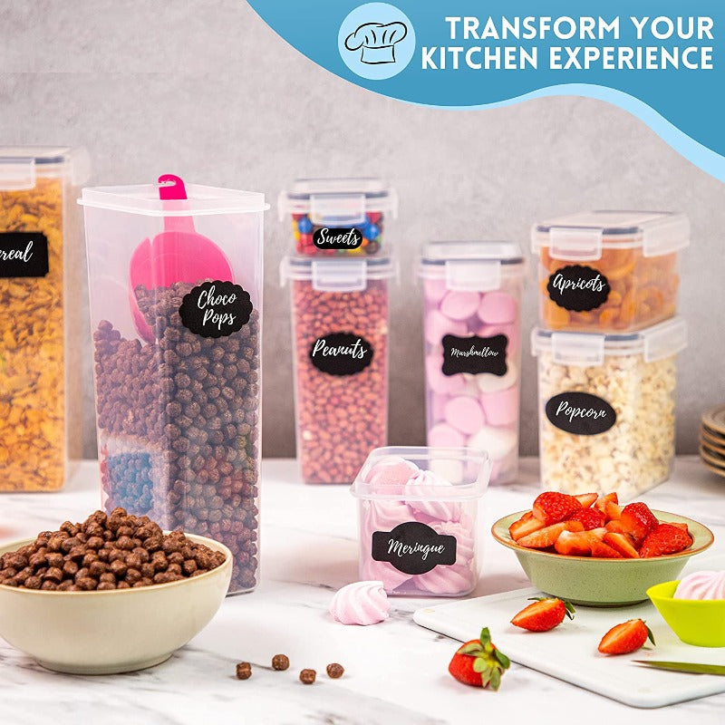 Airtight Kitchen Food Storage Containers, Multiple Sizes - Set of 14, by Nuovva