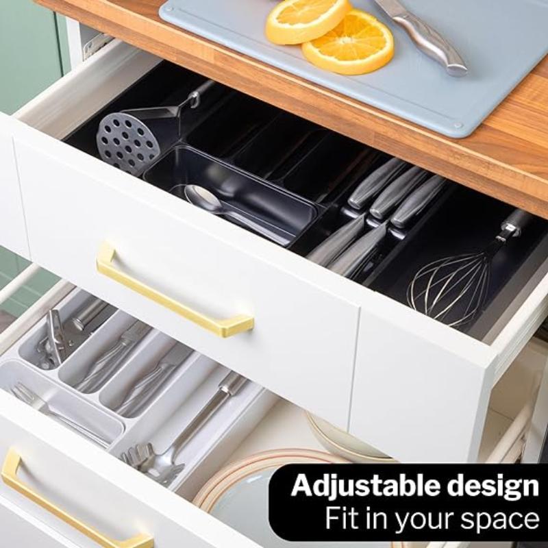Black Expandable Cutlery Drawer Organiser  Divider, by Nuovva