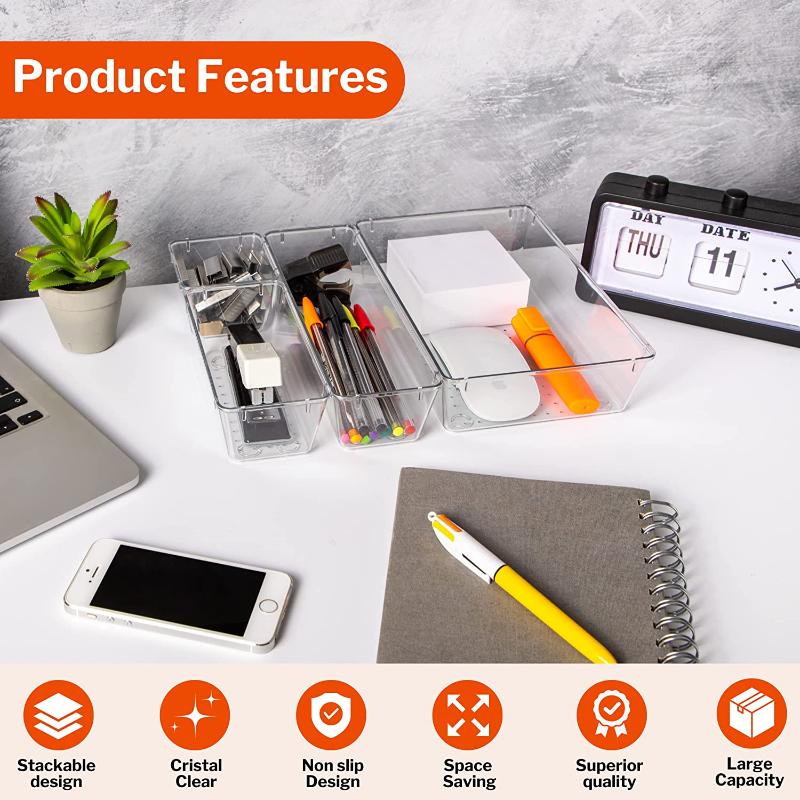 Clear Drawer Organiser Set 25 pcs, by Stackzy