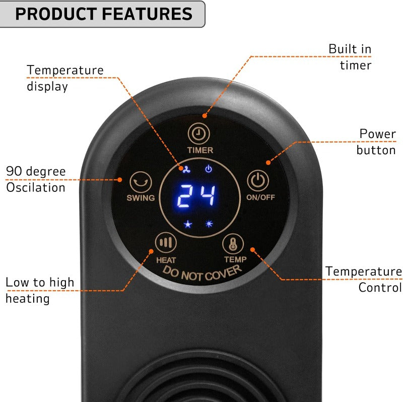 Electric Tower Fan Heater