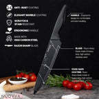 Black Granite Non-Stick Kitchen Knife Set 5pcs, by Nuovva