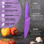 Multicolour Granite Non-Stick Kitchen Knife Set 5pcs, by Nuovva