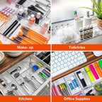 Clear Drawer Organiser Set - 12 pcs, by Stackzy