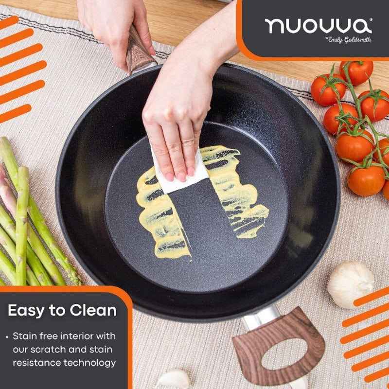 Copper Induction Non-Stick Sauté Pan With Lid – 28cm, by Nuovva