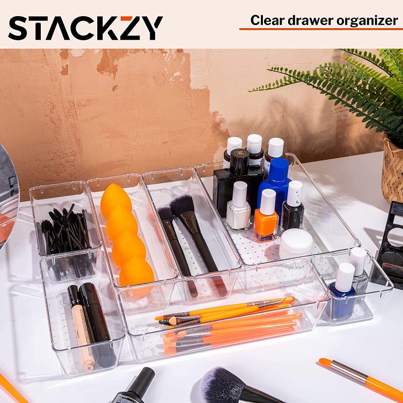 Clear Drawer Organiser Set 25 pcs, by Stackzy