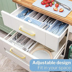 Sky Blue Expandable Cutlery Drawer Organiser Divider, by Nuovva