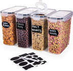 Airtight BPA-Free Cereal Food Storage Containers – 2.5L (Sets of 2,3,4,6 & 8) by Nuovva