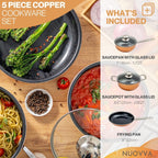 Kitchen Cookware Set with Lids – 5-Pieces (Multiple Colours)