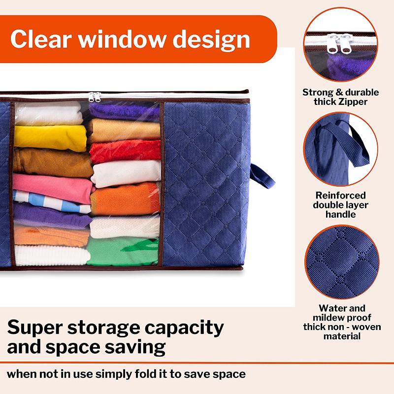 Large Clothes Storage Bag - 90L - Sets of 3 Pcs, 5 Pcs and 8 Pcs, by STACKZY