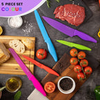 Granite Non-Stick Kitchen Knife Set 5pcs - Multiple Colours, by Nuovva