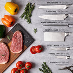 Kitchen Knife Set with Rotating Block 7-Piece Set (Multiple Colours) by Nuovva