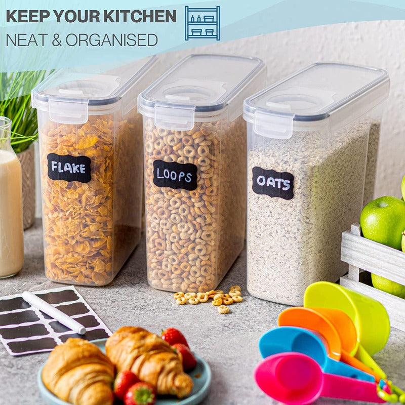Cereal Storage Containers For Pantries Airtight BPA-Free 4L - 4pcs, by Nuovva