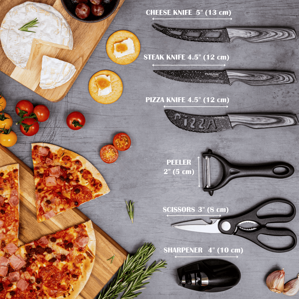 Professional Kitchen Knife Set with Acrylic Block - 17 Pieces (Multiple Colours), by Nuovva